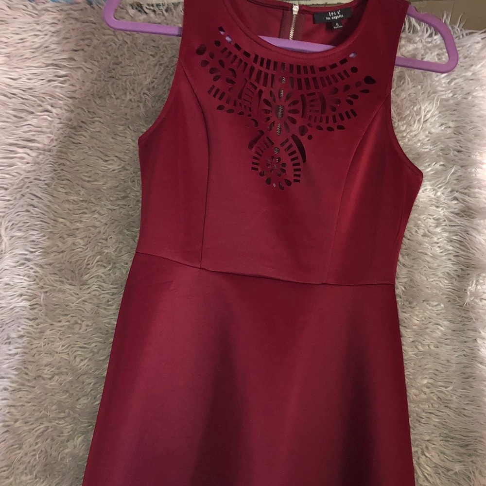 Iris Burgundy Flared Dress